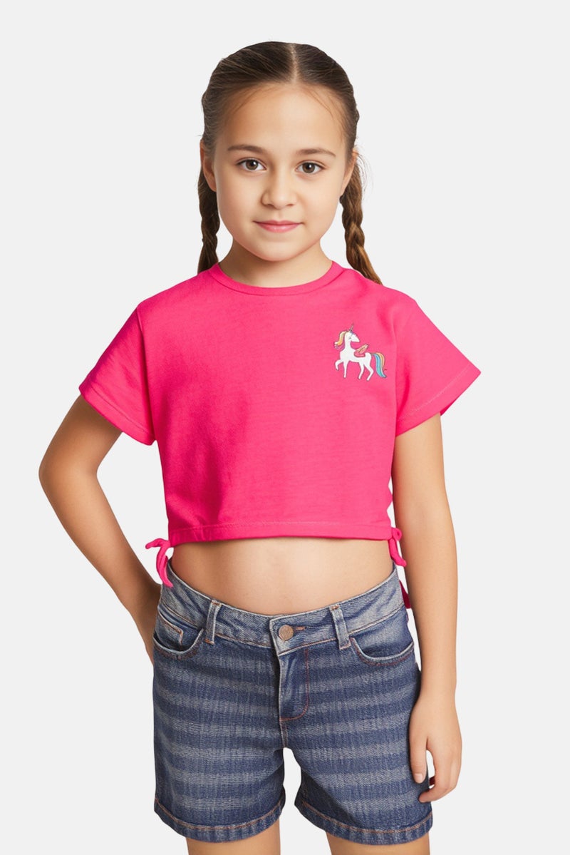 Hamleys Kids Girls Graphic Print Short Sleeve T-shirt, Pink - Image 1